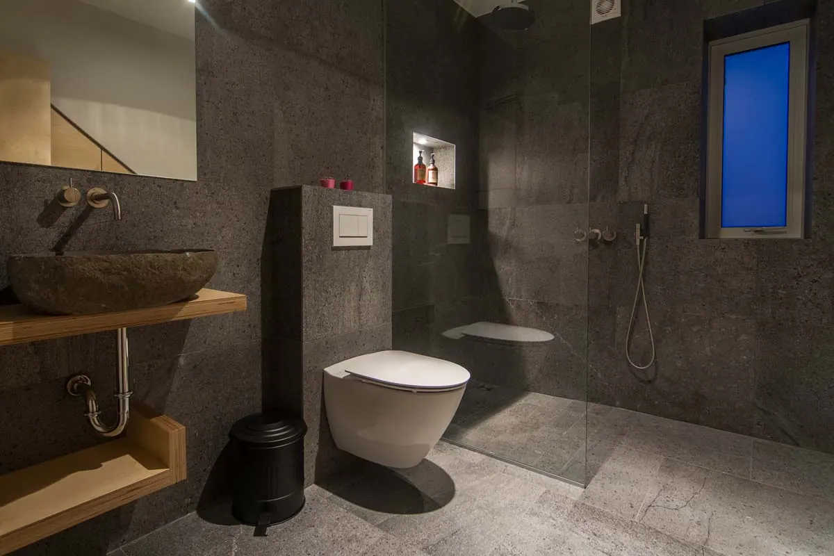 Apartment 15B: Bathroom with walk-in shower