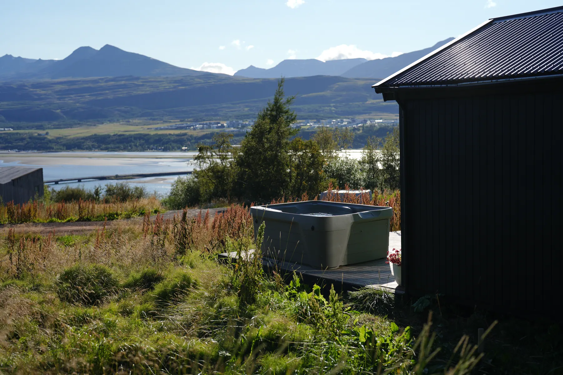 The Cottage: View over the fjord from beside The Cottage